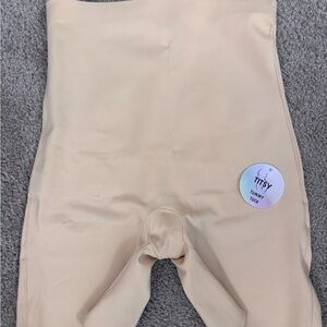 AKIRA Nude Beige High-Waist Shapewear Shorts